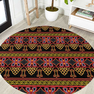 Toghu Cameroon Round Carpet Traditional Pattern