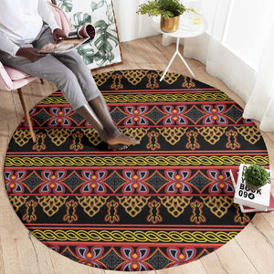Toghu Cameroon Round Carpet Traditional Pattern