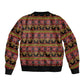 Toghu Cameroon Sleeve Zip Bomber Jacket Traditional Pattern