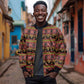 Toghu Cameroon Sleeve Zip Bomber Jacket Traditional Pattern