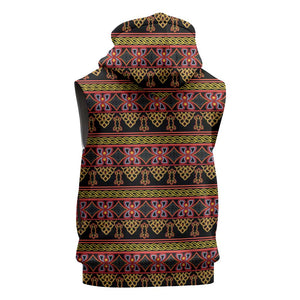Toghu Cameroon Sleeveless Hoodie Traditional Pattern - African Pride
