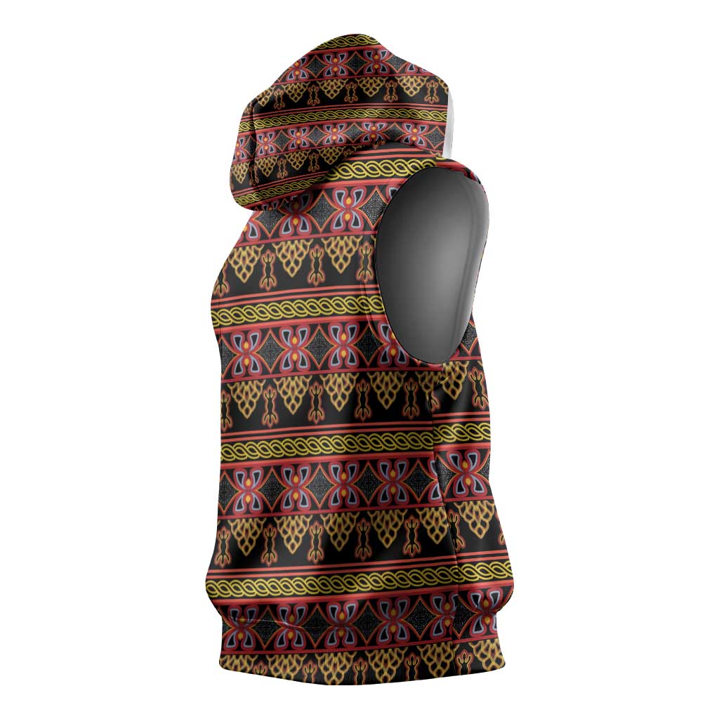 Toghu Cameroon Sleeveless Hoodie Traditional Pattern - African Pride