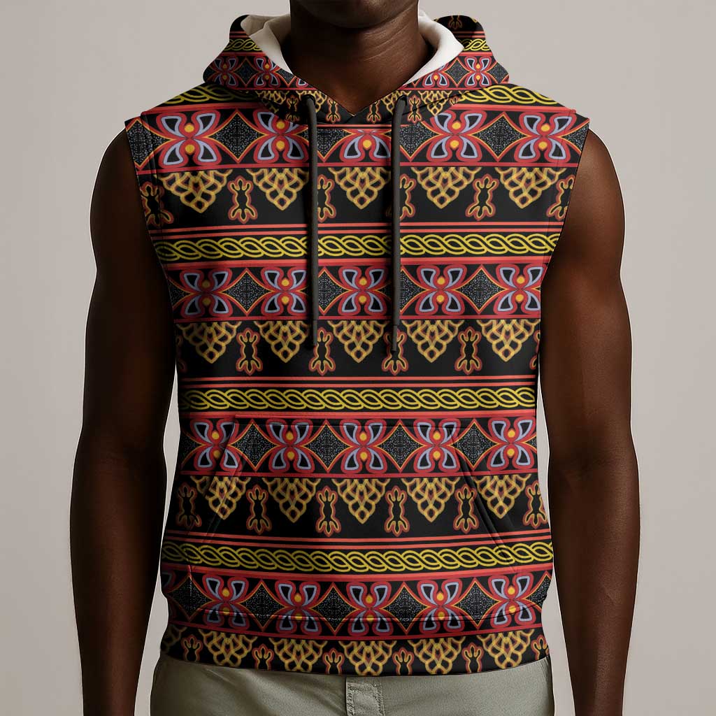 Toghu Cameroon Sleeveless Hoodie Traditional Pattern - African Pride
