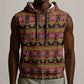 Toghu Cameroon Sleeveless Zip Hoodie Traditional Pattern - African Pride