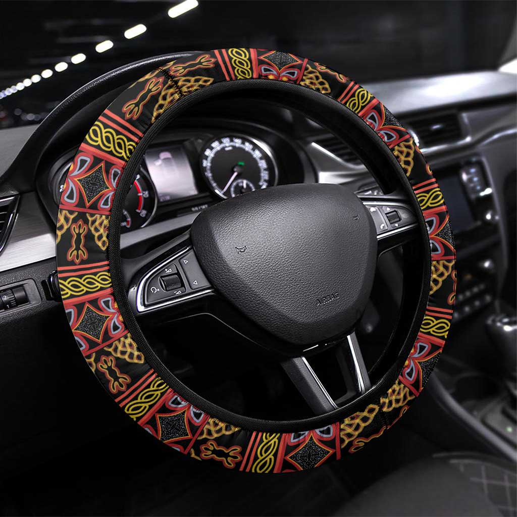 Toghu Cameroon Steering Wheel Cover Traditional Pattern