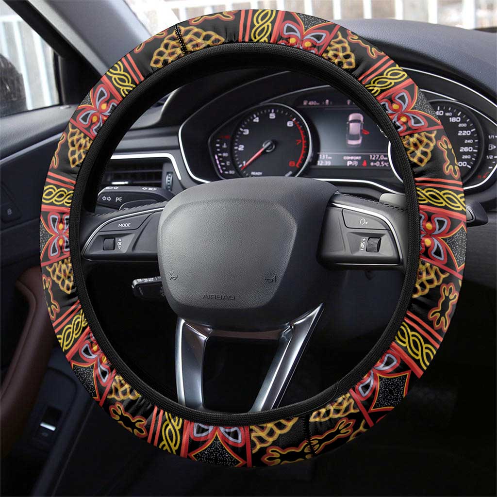 Toghu Cameroon Steering Wheel Cover Traditional Pattern