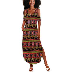 Toghu Cameroon Summer Maxi Dress Traditional Pattern