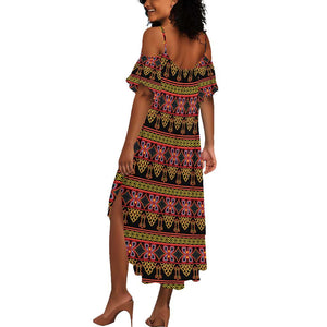 Toghu Cameroon Summer Maxi Dress Traditional Pattern