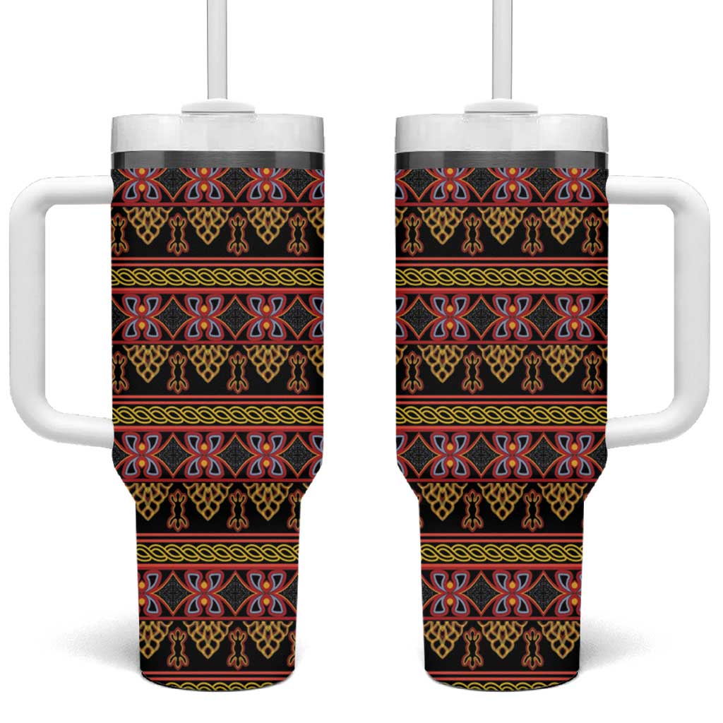 Toghu Cameroon Tumbler With Handle Traditional Pattern