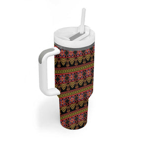 Toghu Cameroon Tumbler With Handle Traditional Pattern