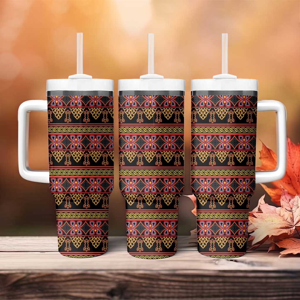 Toghu Cameroon Tumbler With Handle Traditional Pattern
