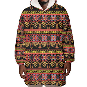 Toghu Cameroon Wearable Blanket Hoodie Traditional Pattern