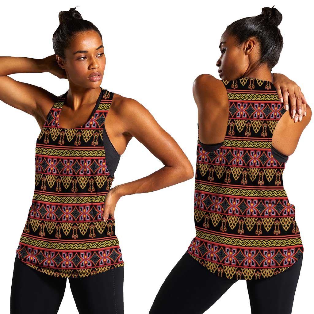 Toghu Cameroon Women Racerback Tank Traditional Pattern