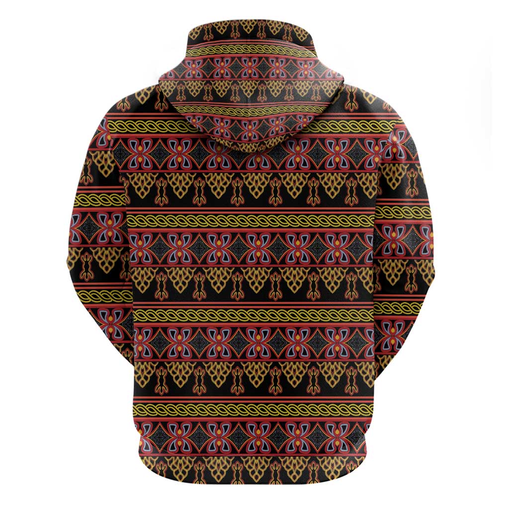Toghu Cameroon Zip Hoodie Traditional Pattern