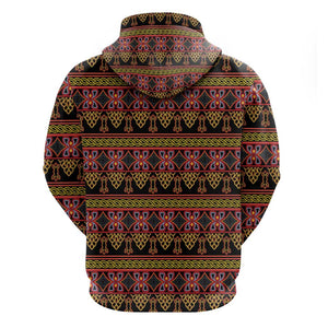 Toghu Cameroon Zip Hoodie Traditional Pattern