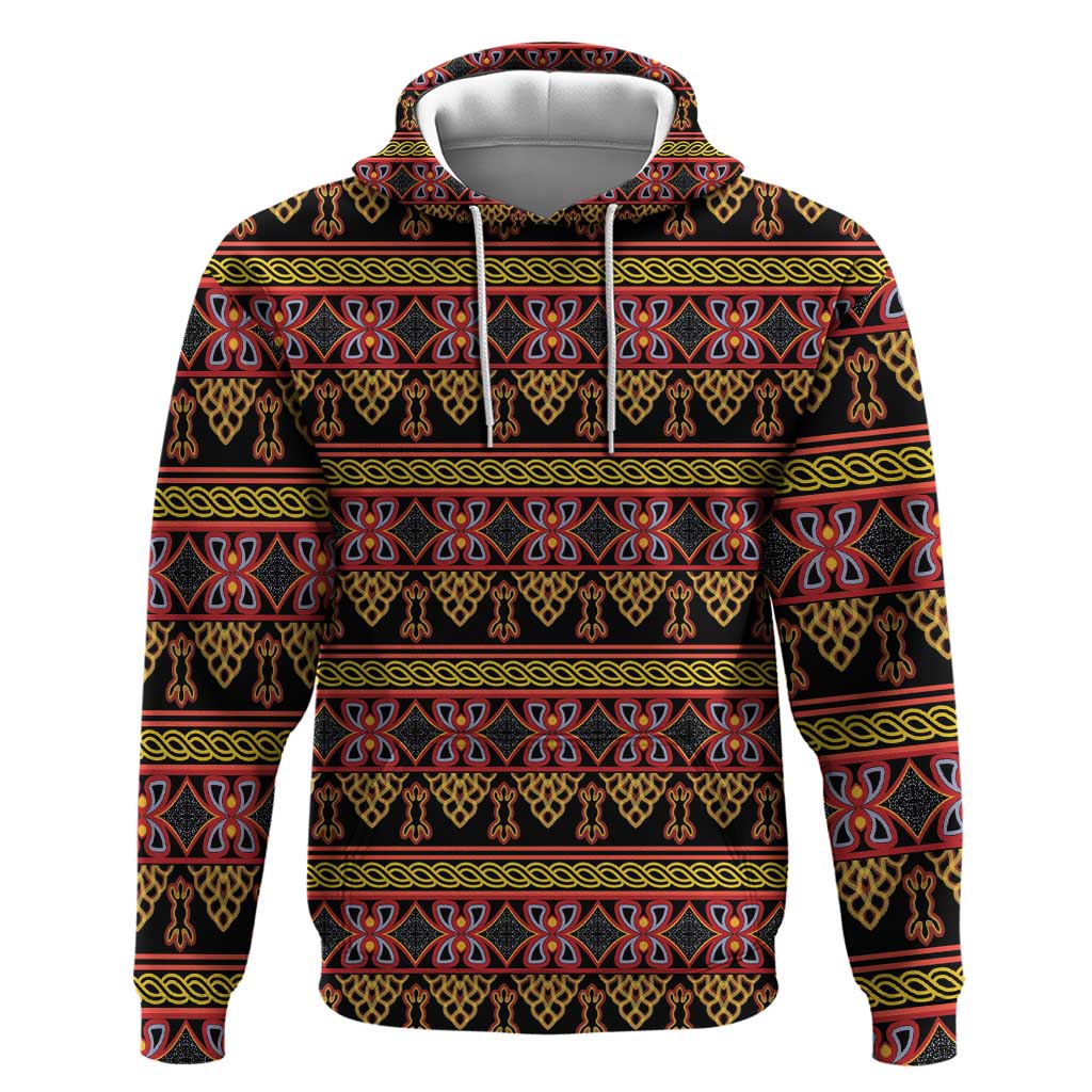 Toghu Cameroon Zip Hoodie Traditional Pattern