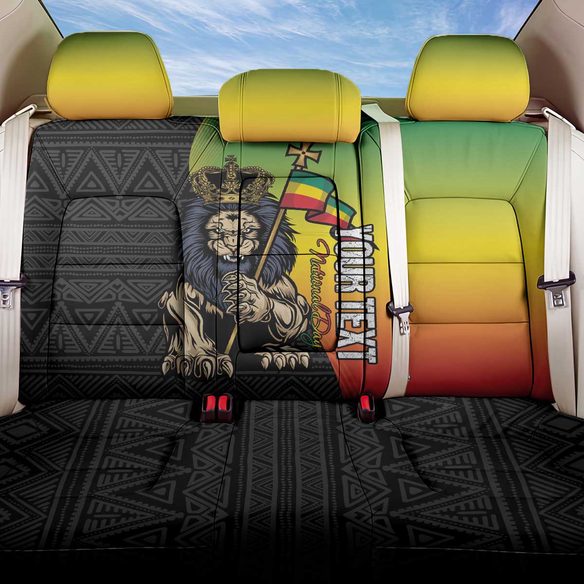 Personalized Ethiopia Back Car Seat Cover Happy National Day