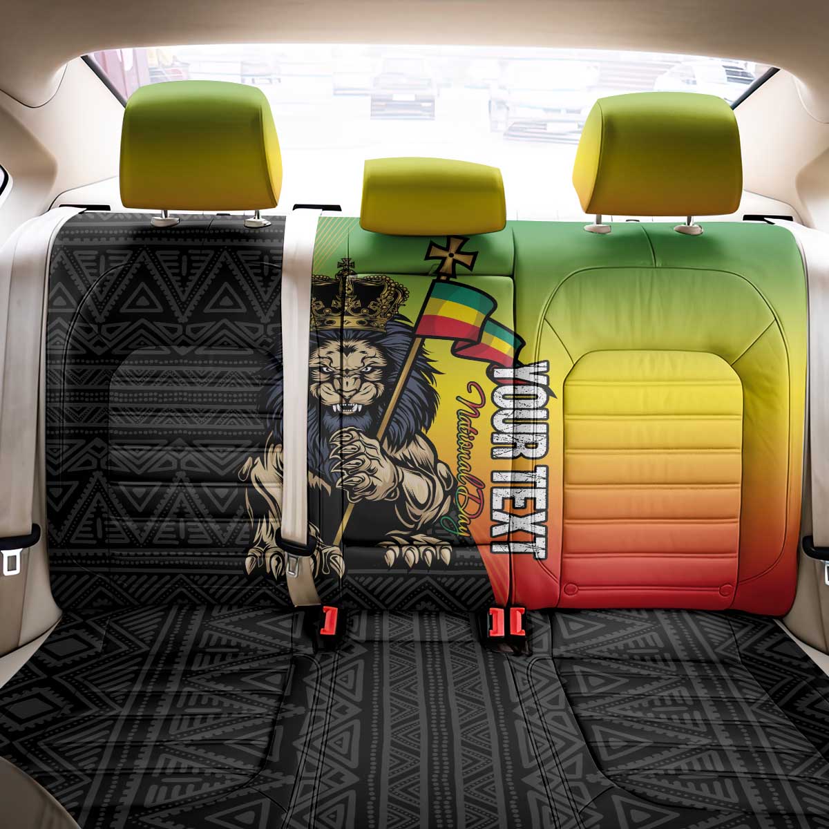 Personalized Ethiopia Back Car Seat Cover Happy National Day
