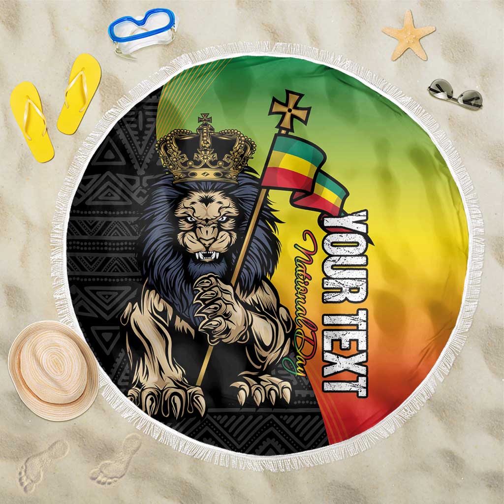Personalized Ethiopia Beach Blanket Happy National Day