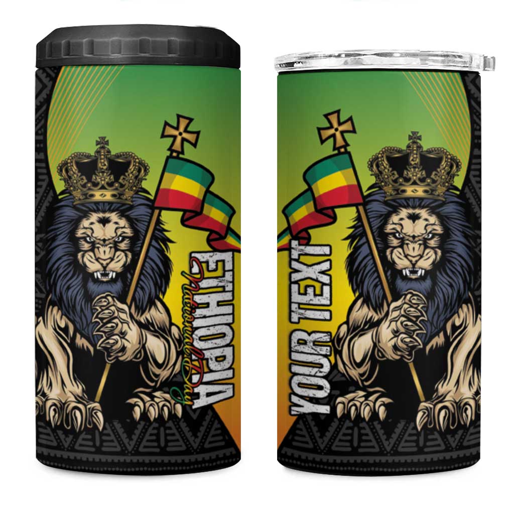 Personalized Ethiopia 4 in 1 Can Cooler Tumbler Happy National Day
