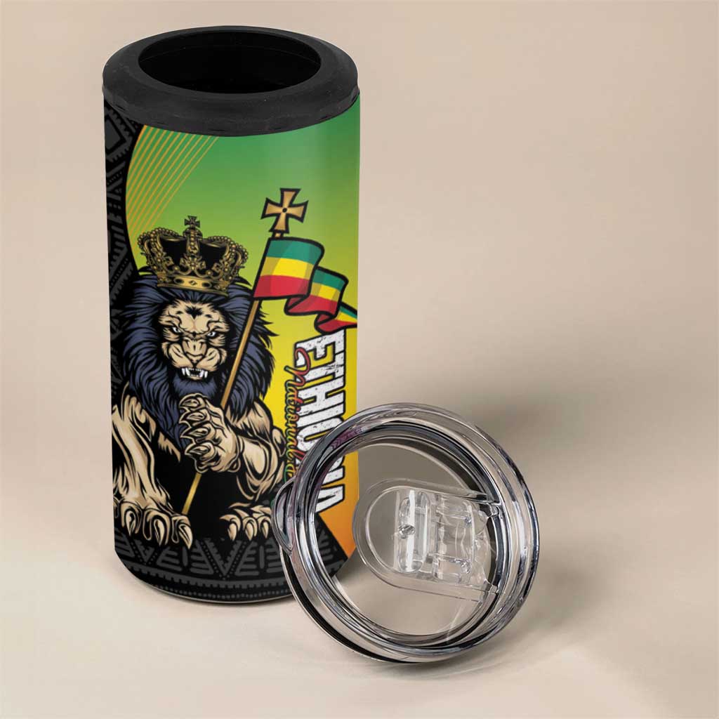 Personalized Ethiopia 4 in 1 Can Cooler Tumbler Happy National Day