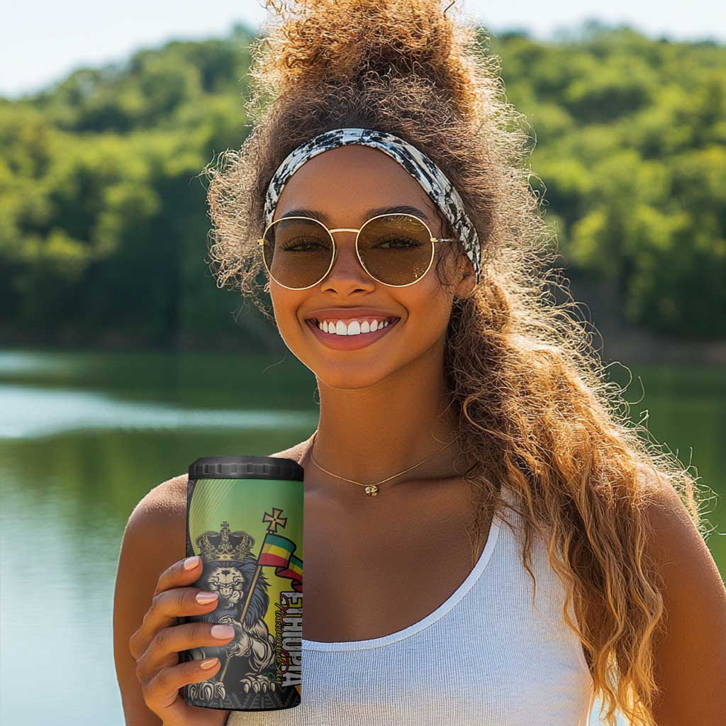 Personalized Ethiopia 4 in 1 Can Cooler Tumbler Happy National Day
