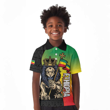 Personalized Ethiopia Kid Polo Shirt Happy National Day