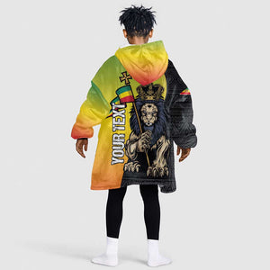 Personalized Ethiopia Kid Wearable Blanket Hoodie Happy National Day