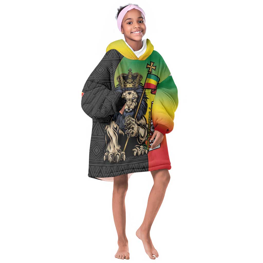 Personalized Ethiopia Kid Wearable Blanket Hoodie Happy National Day