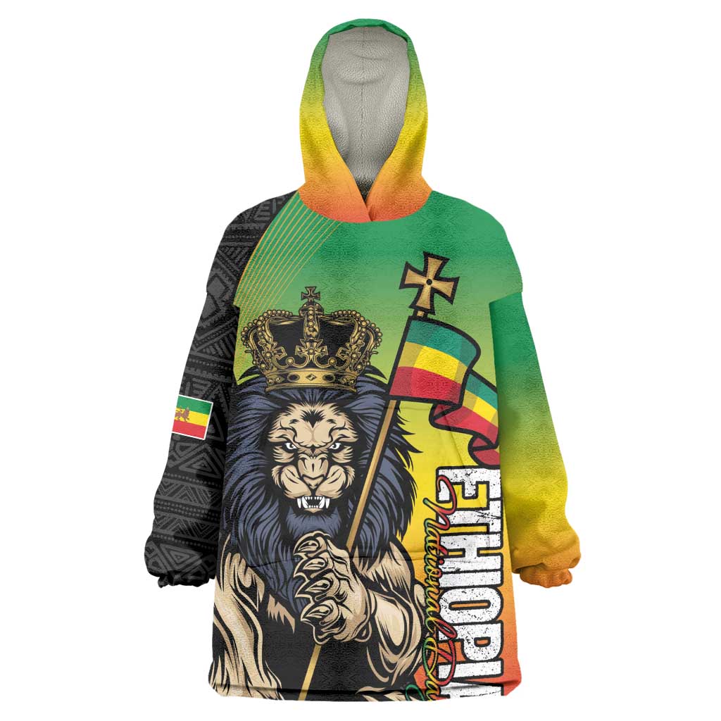 Personalized Ethiopia Kid Wearable Blanket Hoodie Happy National Day