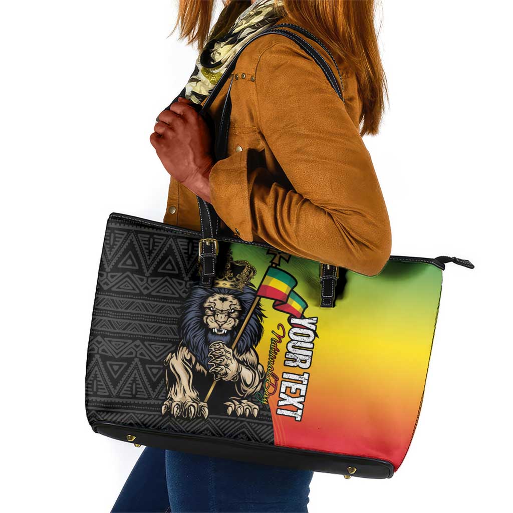 Personalized Ethiopia Leather Tote Bag Happy National Day