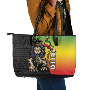 Personalized Ethiopia Leather Tote Bag Happy National Day