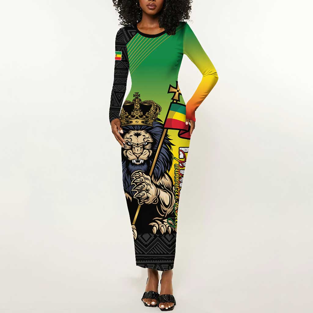 Personalized Ethiopia Long Sleeve Bodycon Dress Happy National Day LT15