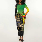 Personalized Ethiopia Long Sleeve Bodycon Dress Happy National Day LT15