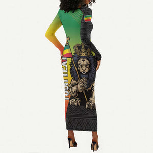 Personalized Ethiopia Long Sleeve Bodycon Dress Happy National Day LT15