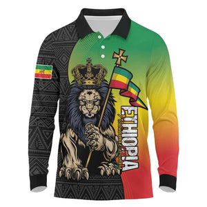 Personalized Ethiopia Long Sleeve Polo Shirt Happy National Day