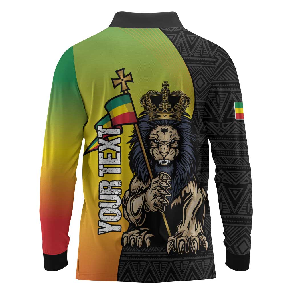 Personalized Ethiopia Long Sleeve Polo Shirt Happy National Day