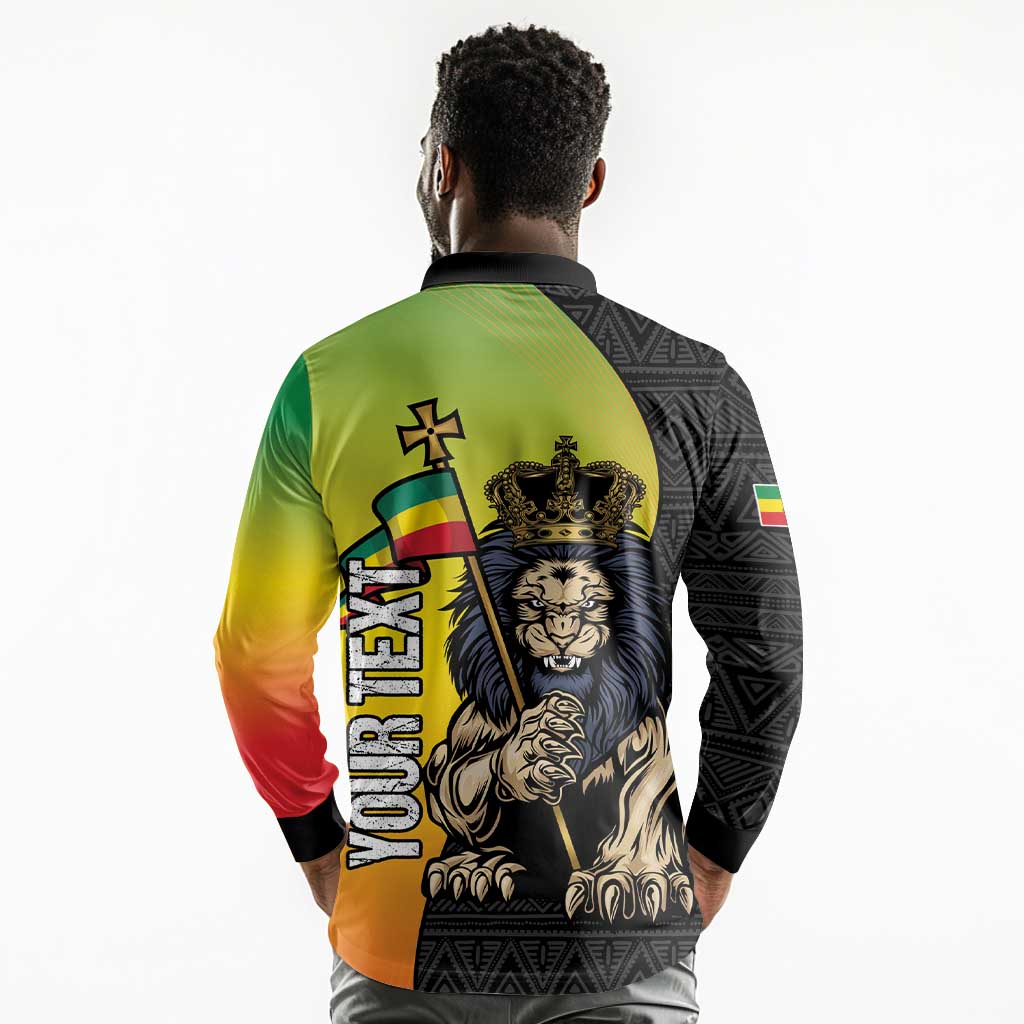 Personalized Ethiopia Long Sleeve Polo Shirt Happy National Day