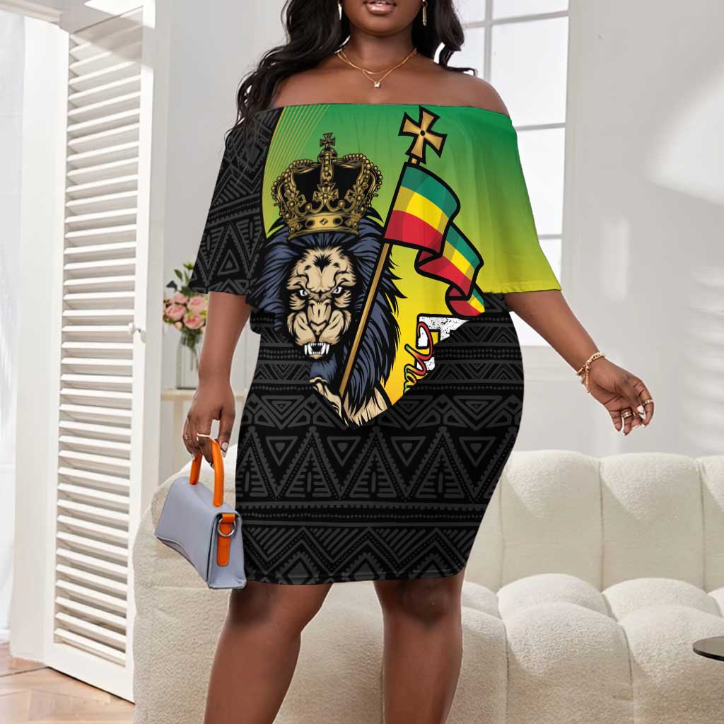 Personalized Ethiopia Off Shoulder Short Dress Happy National Day