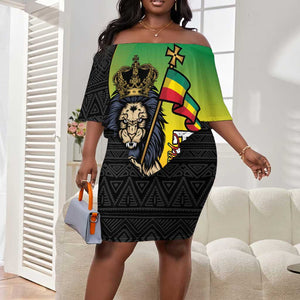 Personalized Ethiopia Off Shoulder Short Dress Happy National Day