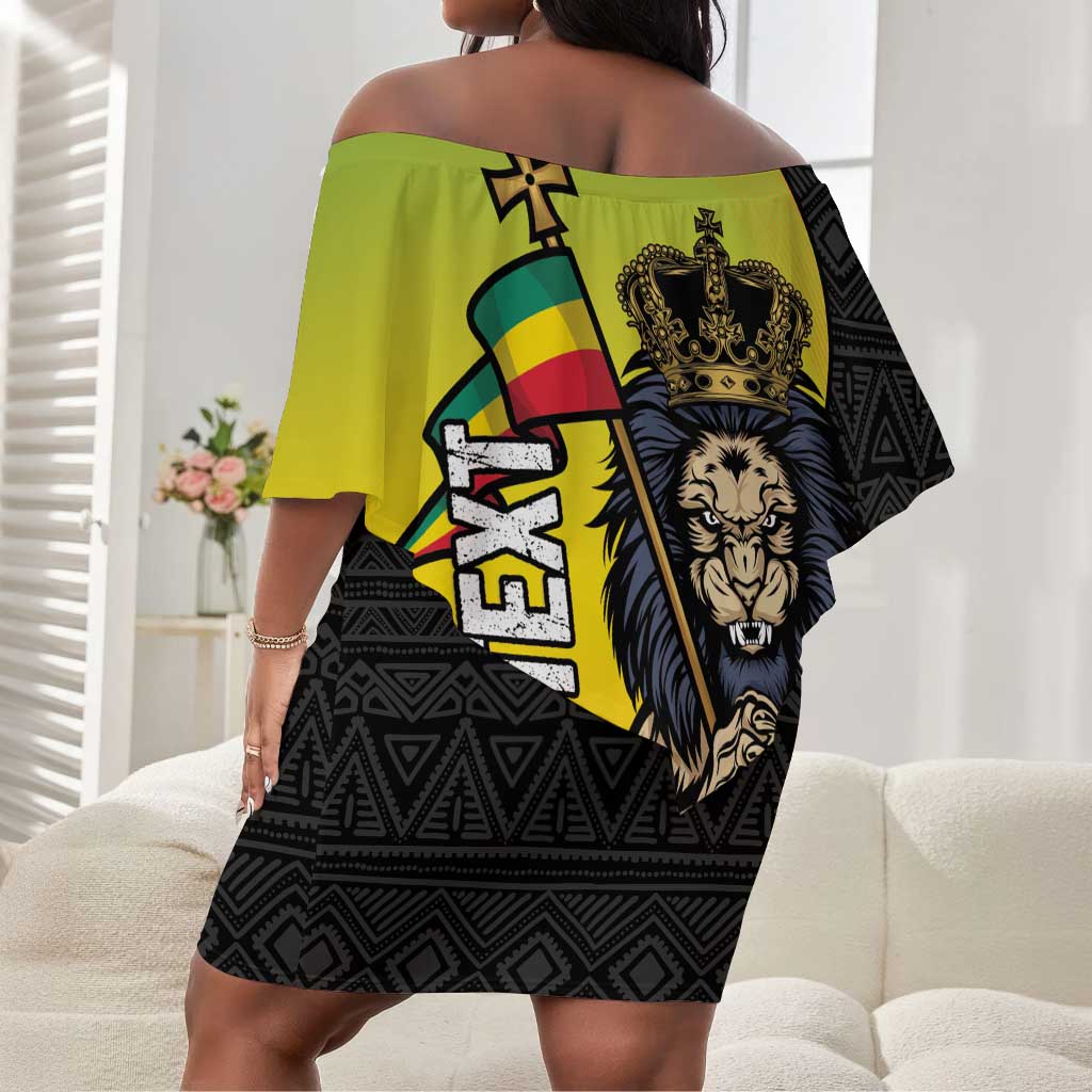 Personalized Ethiopia Off Shoulder Short Dress Happy National Day