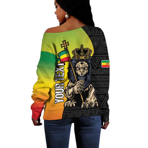 Personalized Ethiopia Off Shoulder Sweater Happy National Day