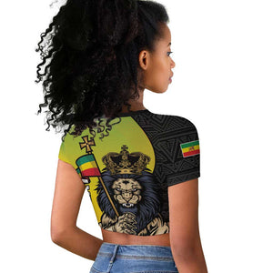 Personalized Ethiopia Raglan Cropped T shirt Happy National Day
