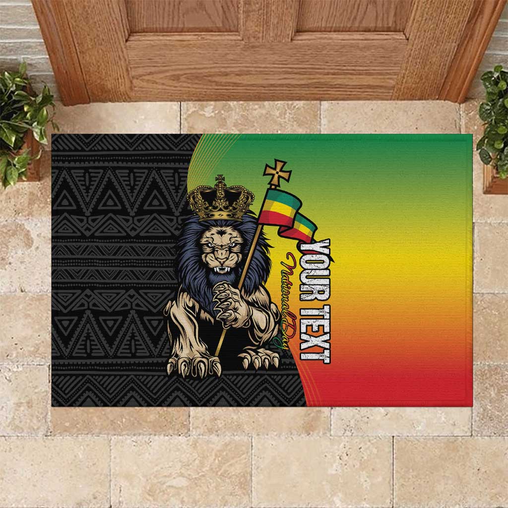 Personalized Ethiopia Rubber Doormat Happy National Day