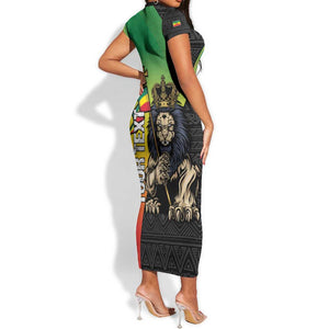 Personalized Ethiopia Short Sleeve Bodycon Dress Happy National Day LT15