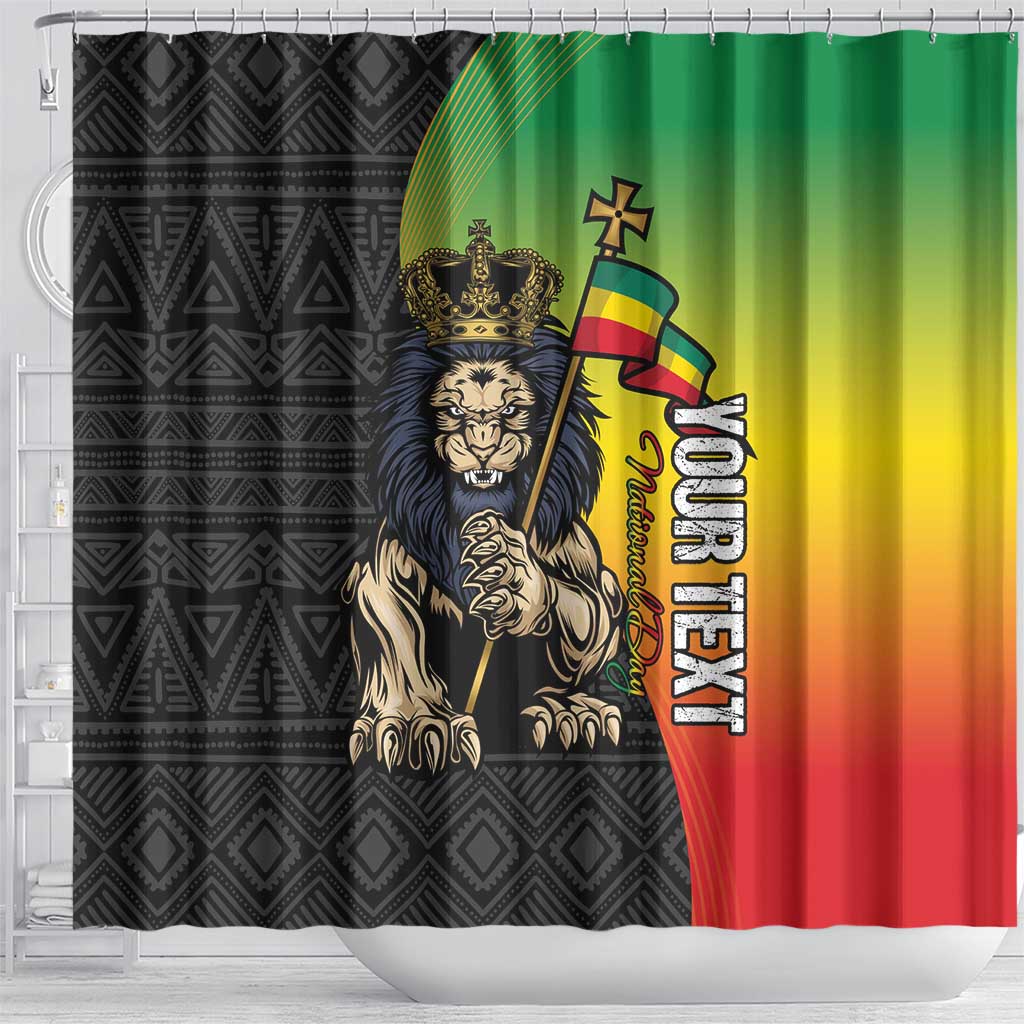 Personalized Ethiopia Shower Curtain Happy National Day