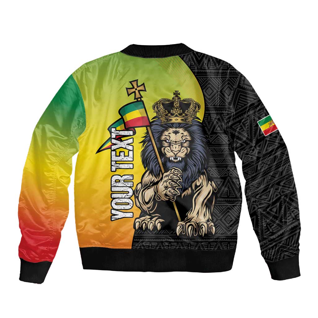 Personalized Ethiopia Sleeve Zip Bomber Jacket Happy National Day