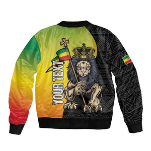 Personalized Ethiopia Sleeve Zip Bomber Jacket Happy National Day
