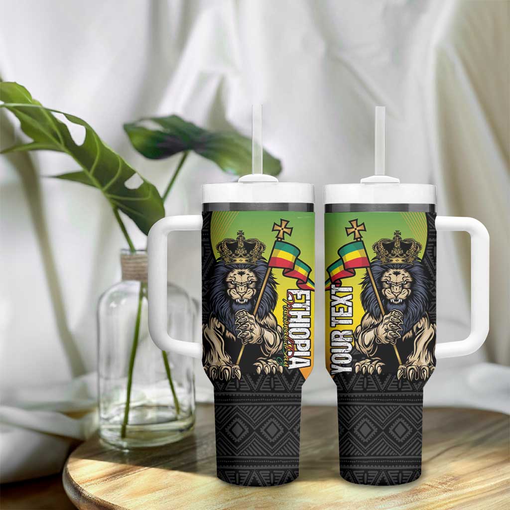 Personalized Ethiopia Tumbler With Handle Happy National Day