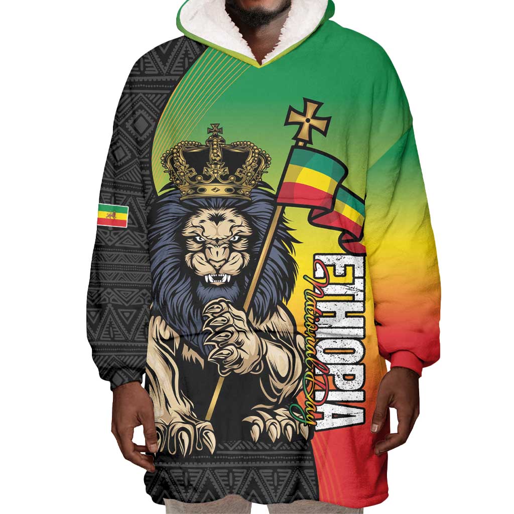 Personalized Ethiopia Wearable Blanket Hoodie Happy National Day